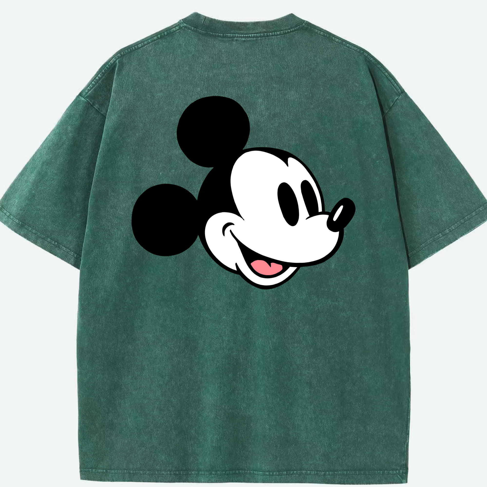 （画像用） ミッキーマウス Mickey Mouse 綿100% ヴィンテージ風 半袖Tシャツ（背面プリント）